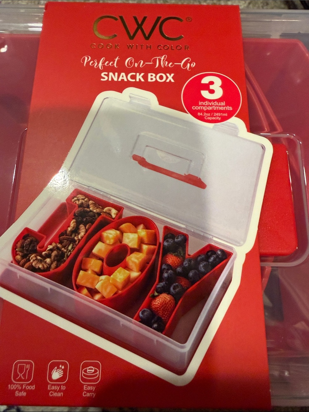 CWC Red Perfect On-The-Go Snack Box - Picture 2 of 2